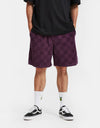Vans Range Checkerboard Cord Loose Shorts - Blackberry Wine