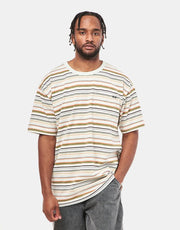 Vans Cullen Striped Pocket T-Shirt - Pale Aqua/Marshmallow