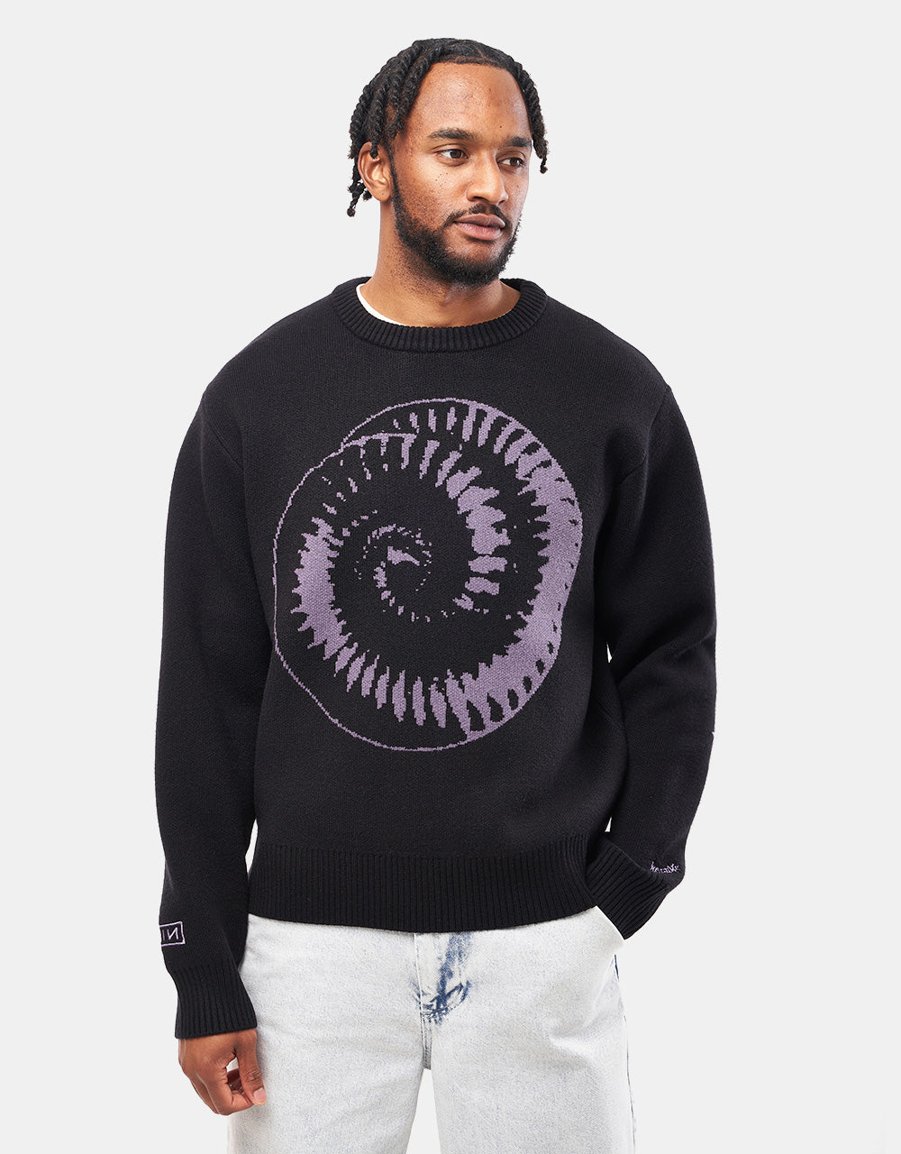 Welcome x Nine Inch Nails Spiral Knit Sweater - Black