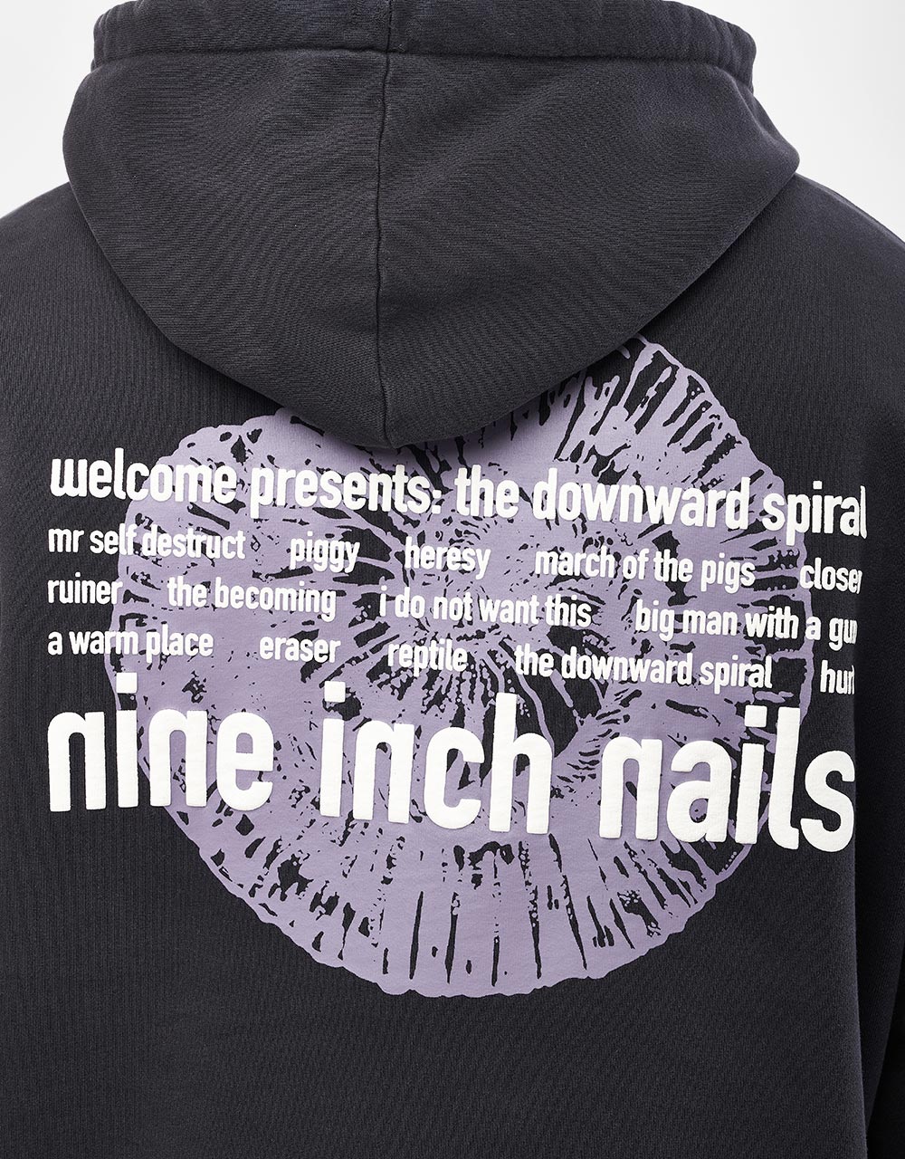 Welcome x Nine Inch Nails Eraser Pigment-Dyed Pullover Hoodie - Black