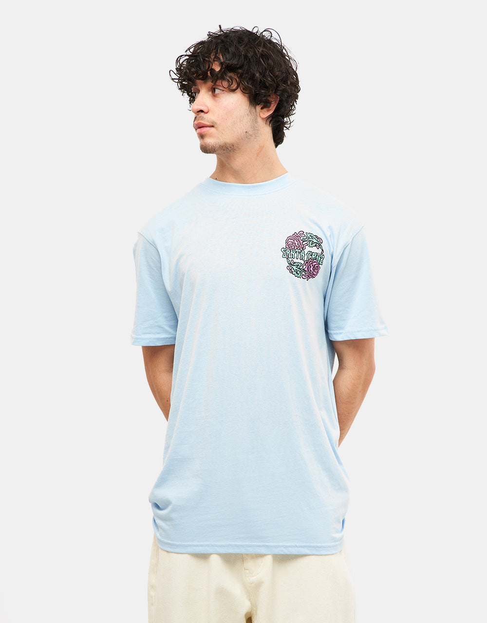 Santa Cruz Dressen Rose Crew Two T-Shirt - Sky Blue