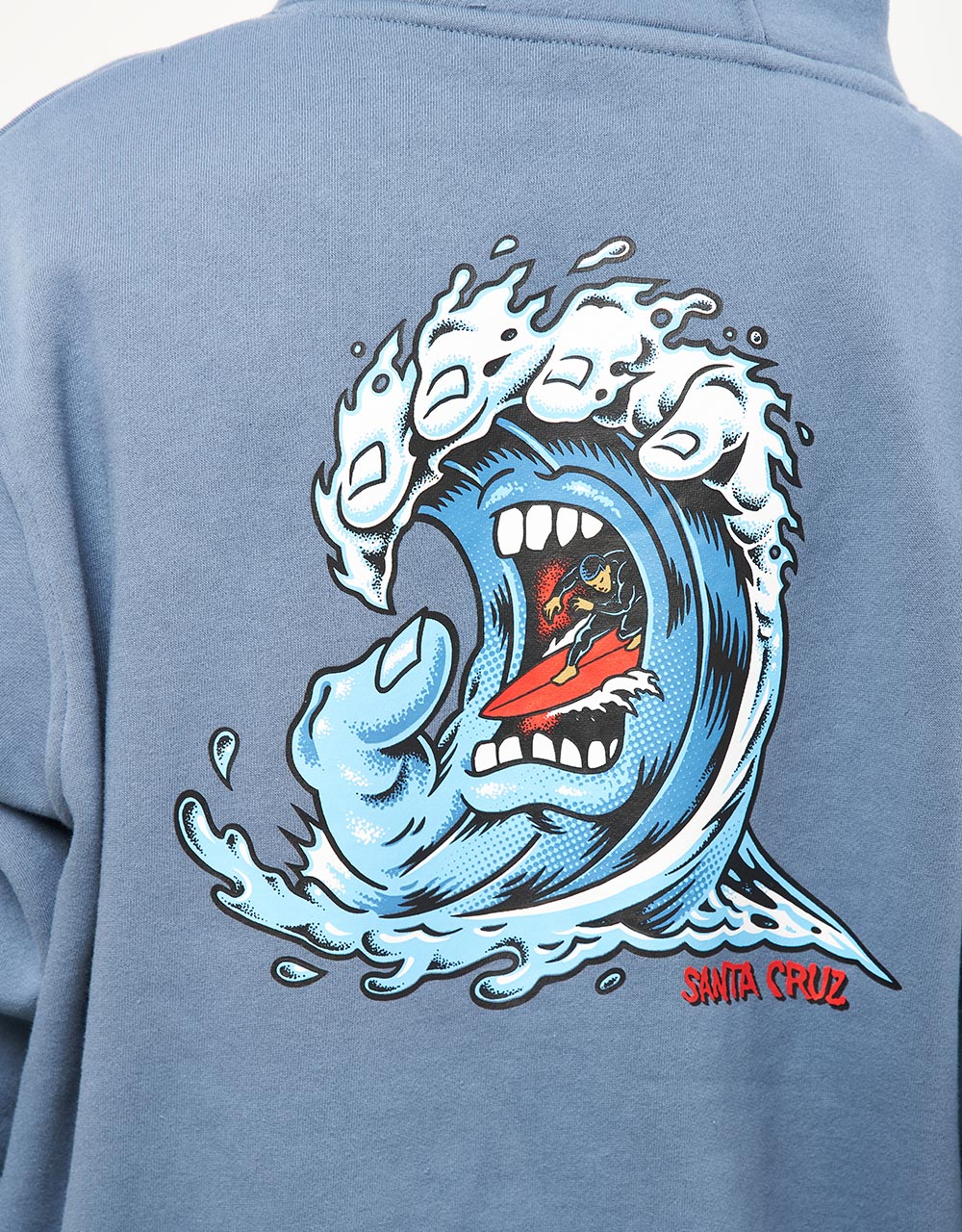 Santa Cruz Screaming Wave Pullover Hoodie - Dusty Blue