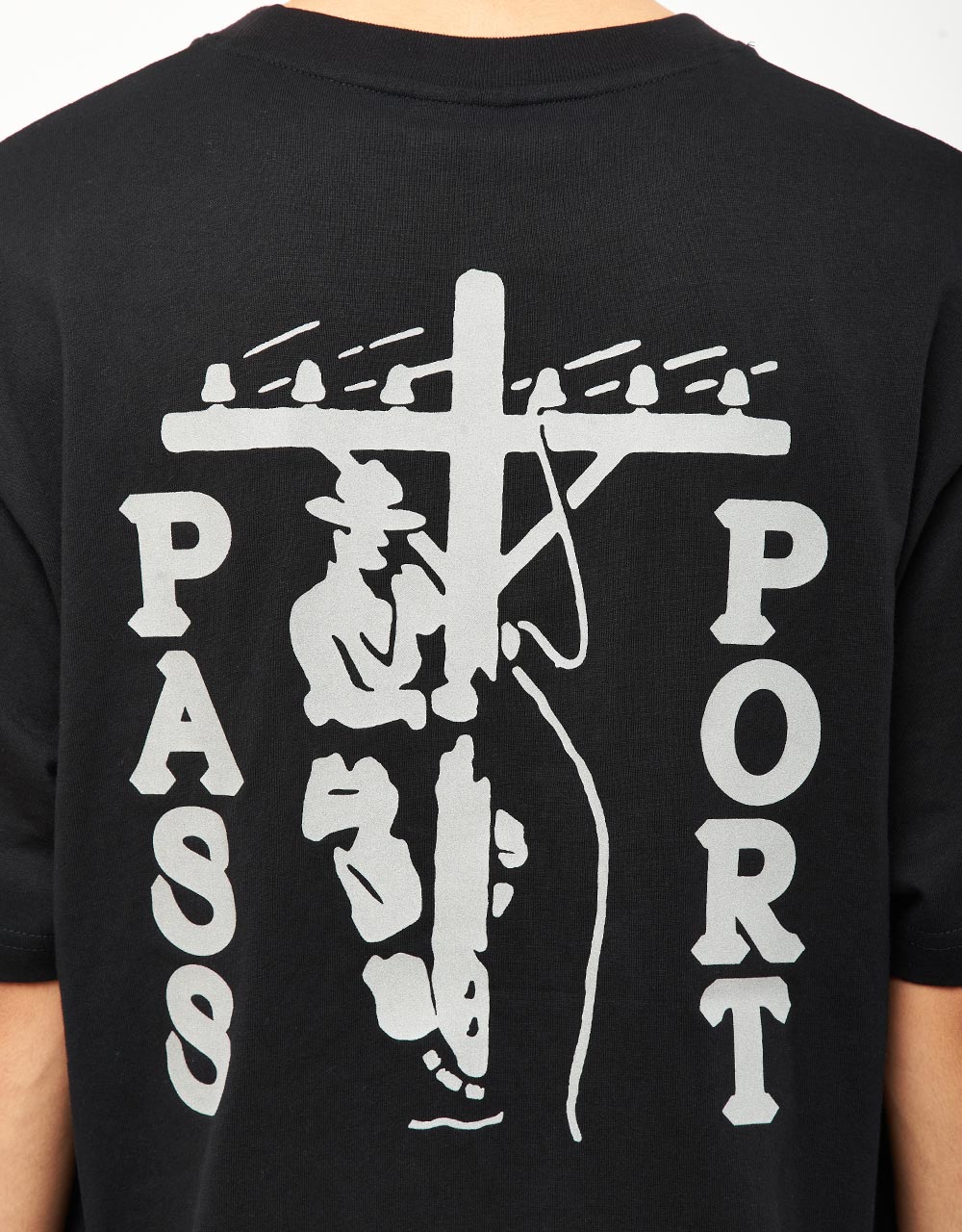 Pass Port Line~Worx Pocket T-Shirt - Black