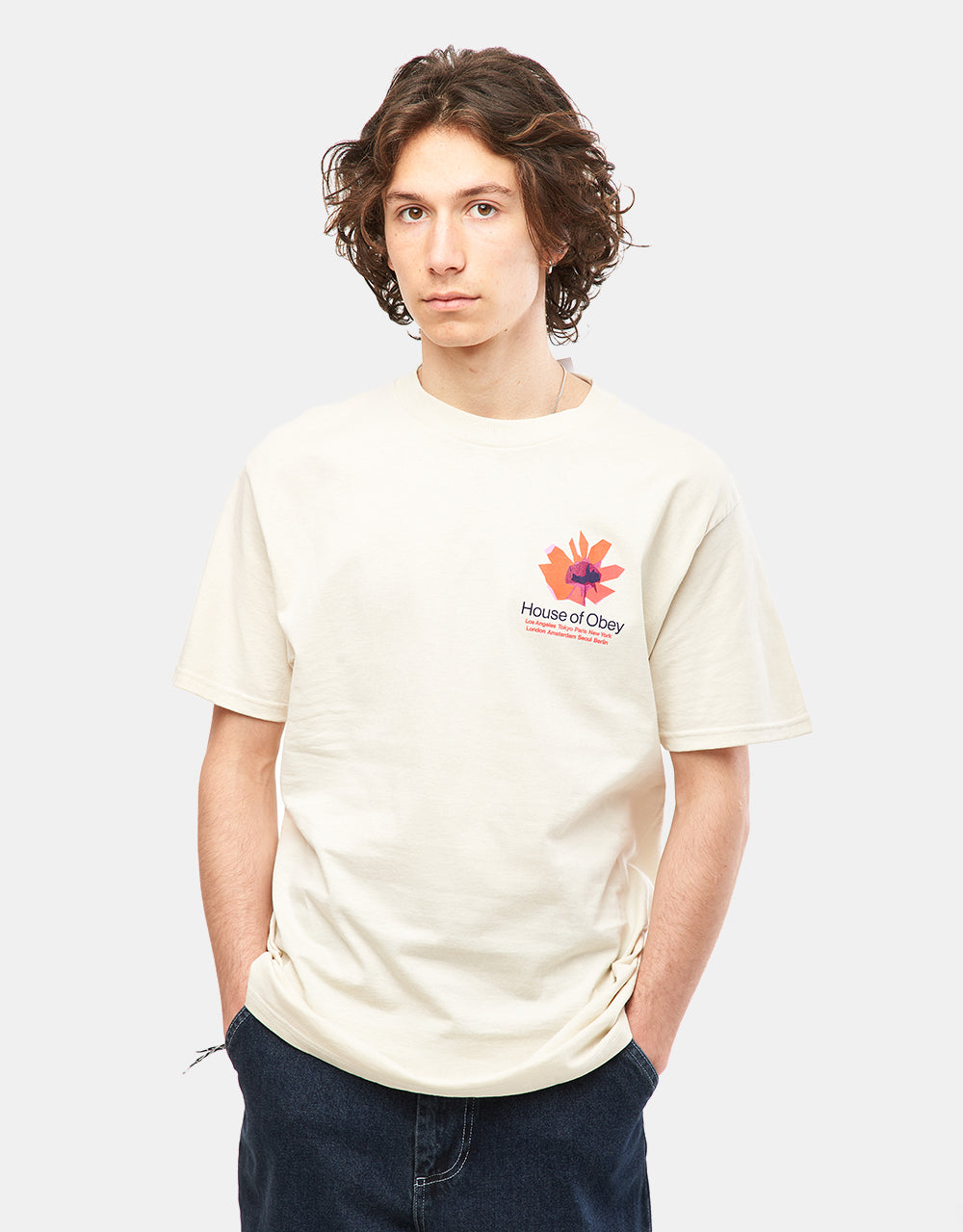 Obey House Of Floral T-Shirt - Cream