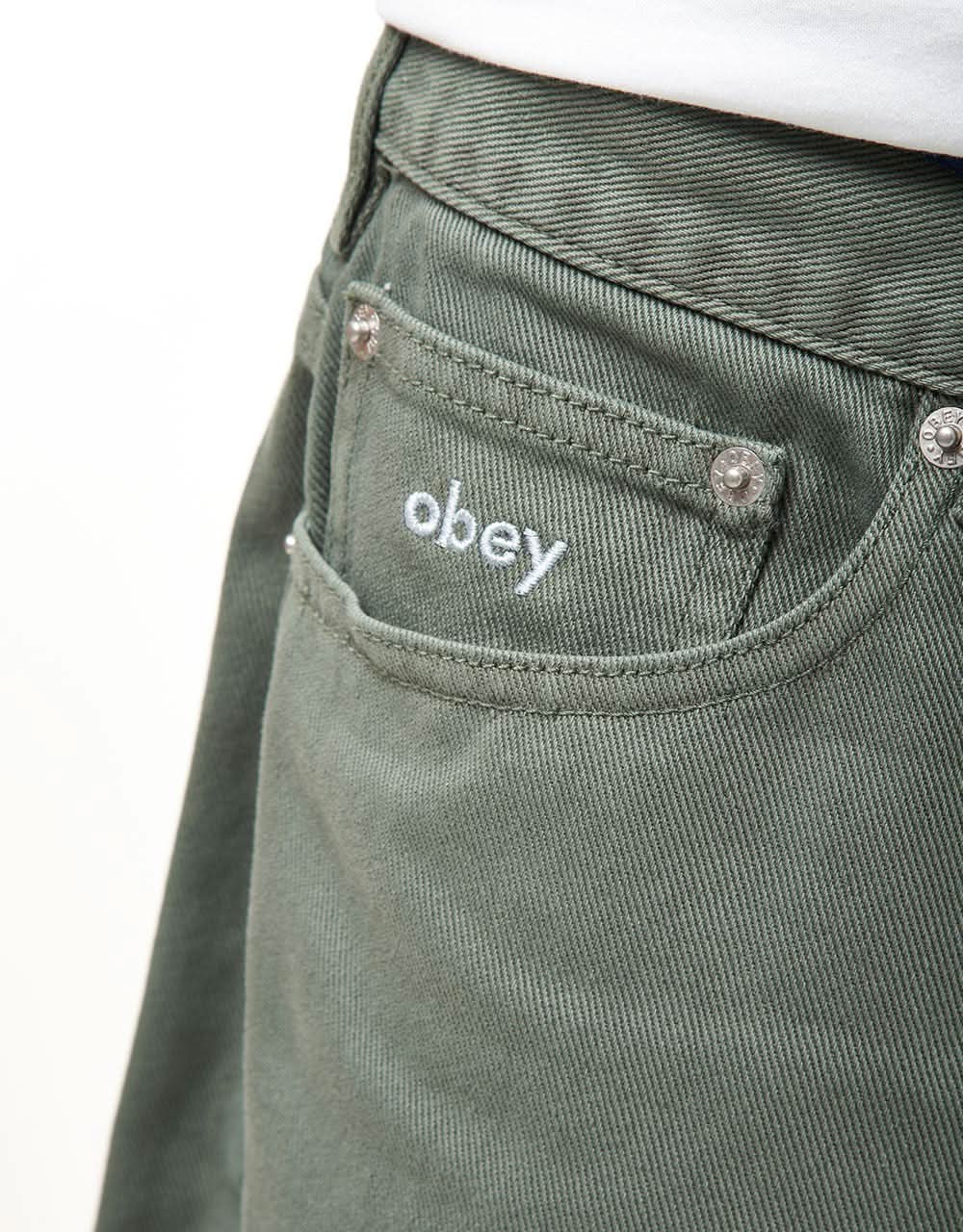 Obey Bigwig Baggy Denim Shorts - Laurel Wreath