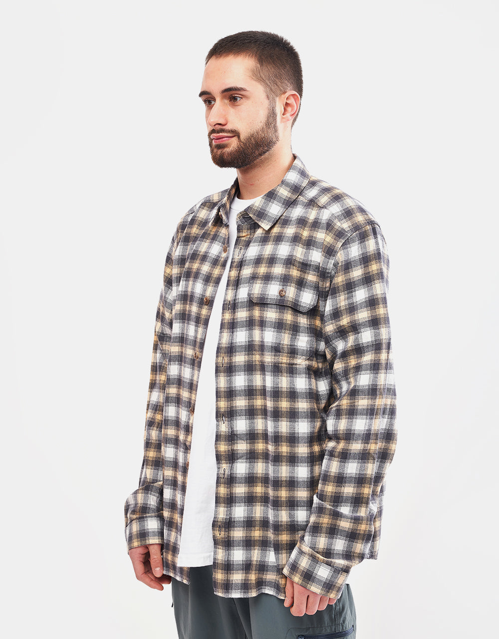 Patagonia Lightweight L/S Fjord Flannel Shirt - Beach Day: Sandy Melon