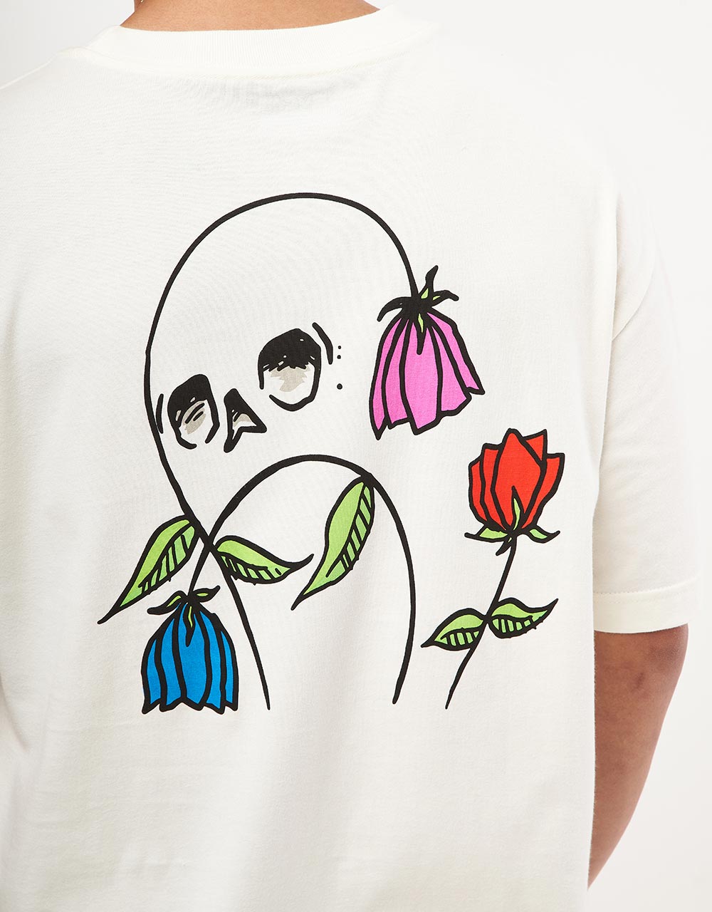 RVCA Flower Skull T-Shirt - Antique White