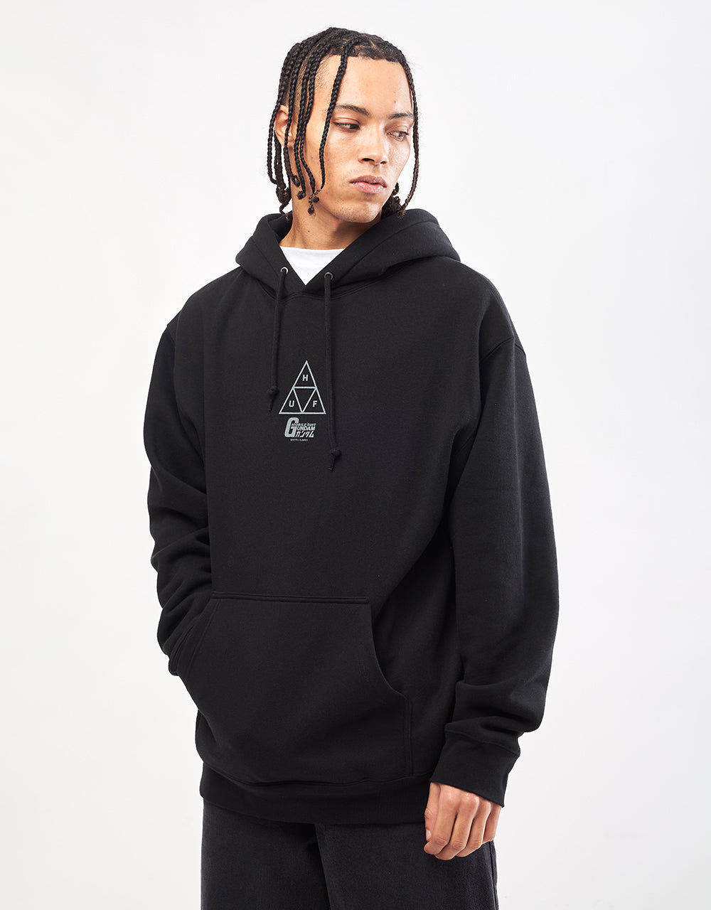 HUF x Mobile Suit Gundam Triple Triangle EXCLUSIVE Pullover Hoodie - Black