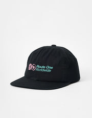 Route One Keep You Rolling Unstructered 6 Panel Cap-Black