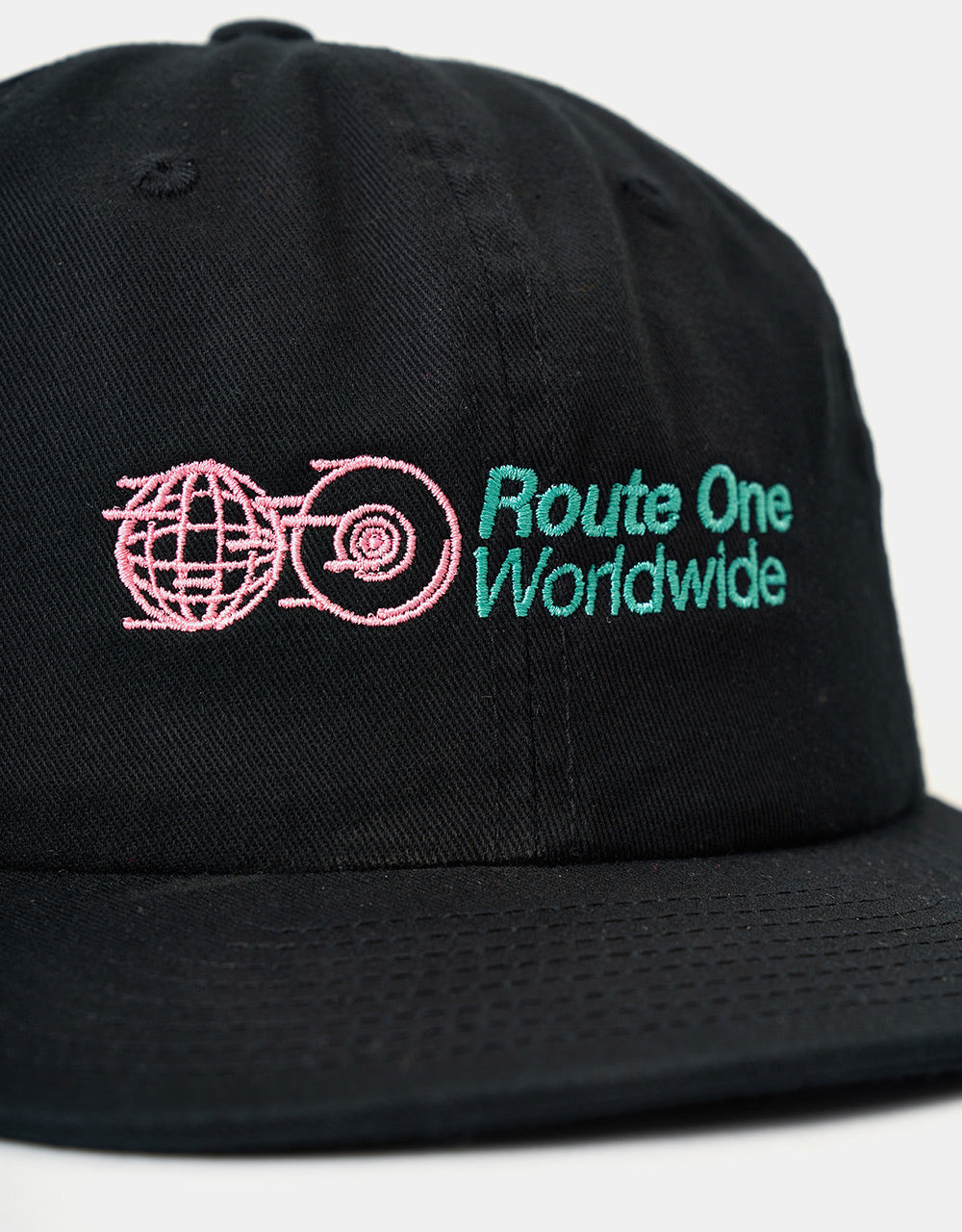 Route One Keep You Rolling Unstructered 6 Panel Cap-Black