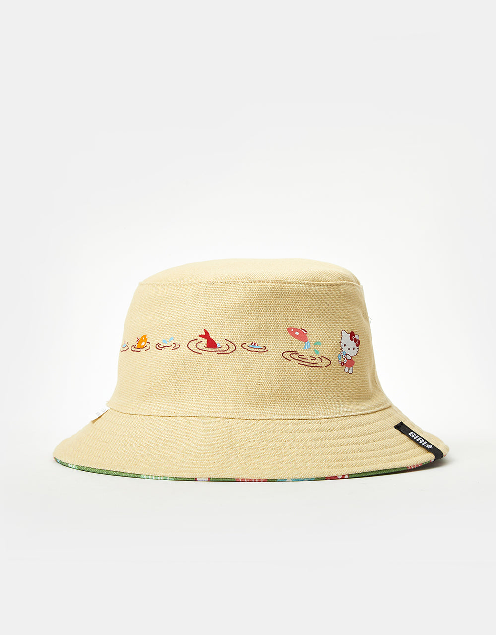 Girl x Hello Kitty Shroom Fishing Reversible Bucket Hat - Khaki