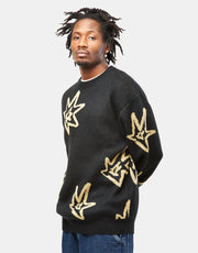 Route One Sparks Knitted Sweater - Black/Natural