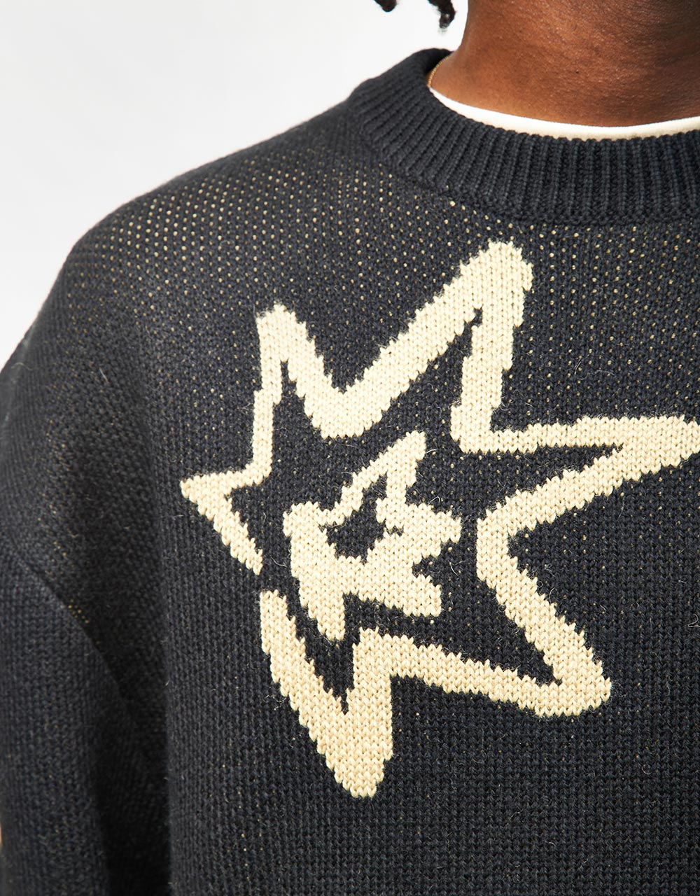 Route One Sparks Knitted Sweater - Black/Natural