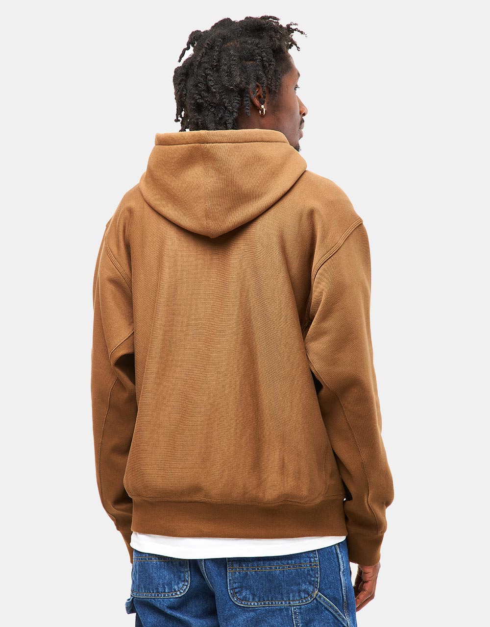 Carhartt WIP Hooded American Script Sweatshirt - Lumber