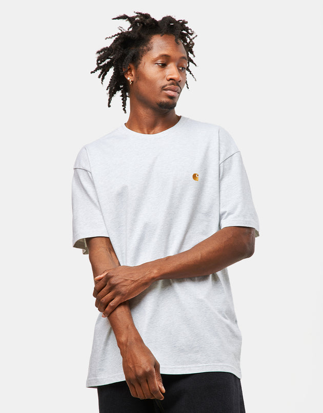 Carhartt WIP Chase T-Shirt - Ash Heather/Gold