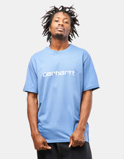 Carhartt WIP Script T-Shirt - Sorrent/White