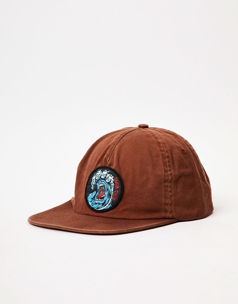 Santa Cruz Screaming Wave Snapback Cap - Brown Overdye