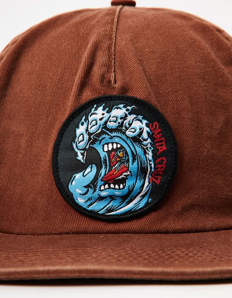 Santa Cruz Screaming Wave Snapback Cap - Brown Overdye