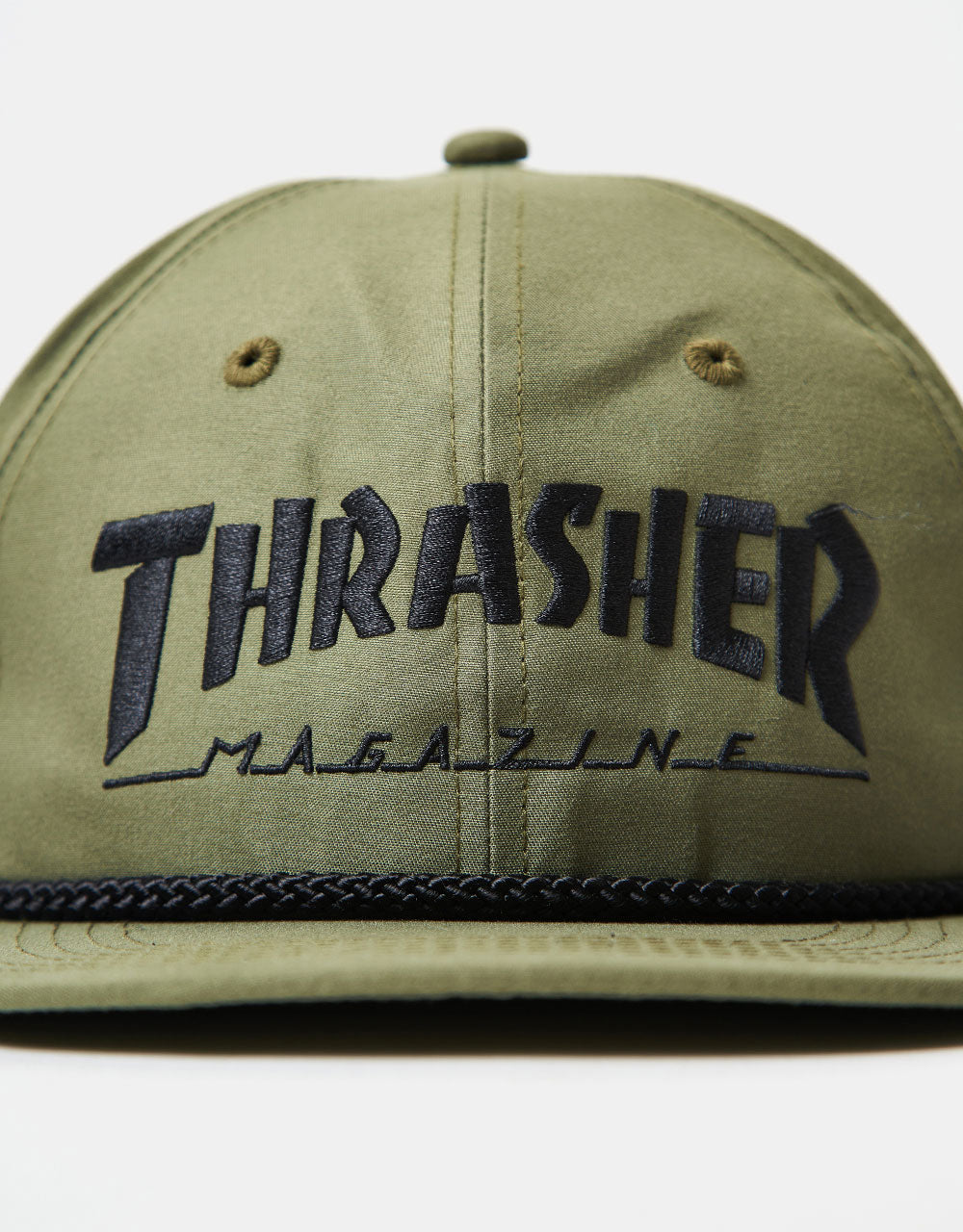 Thrasher Rope Snapback Cap - Olive/Black