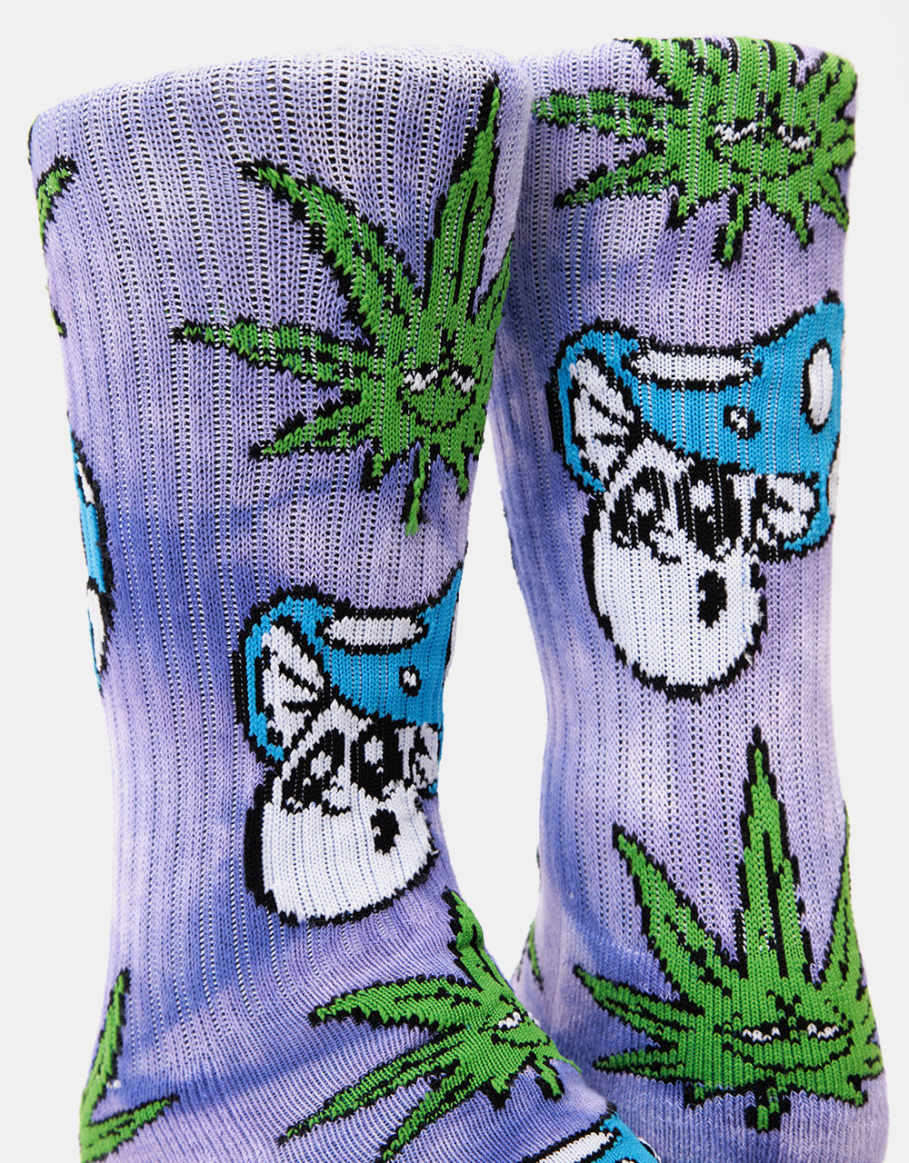 HUF Green Buddy Mushroom Tie Dye Socks - Purple