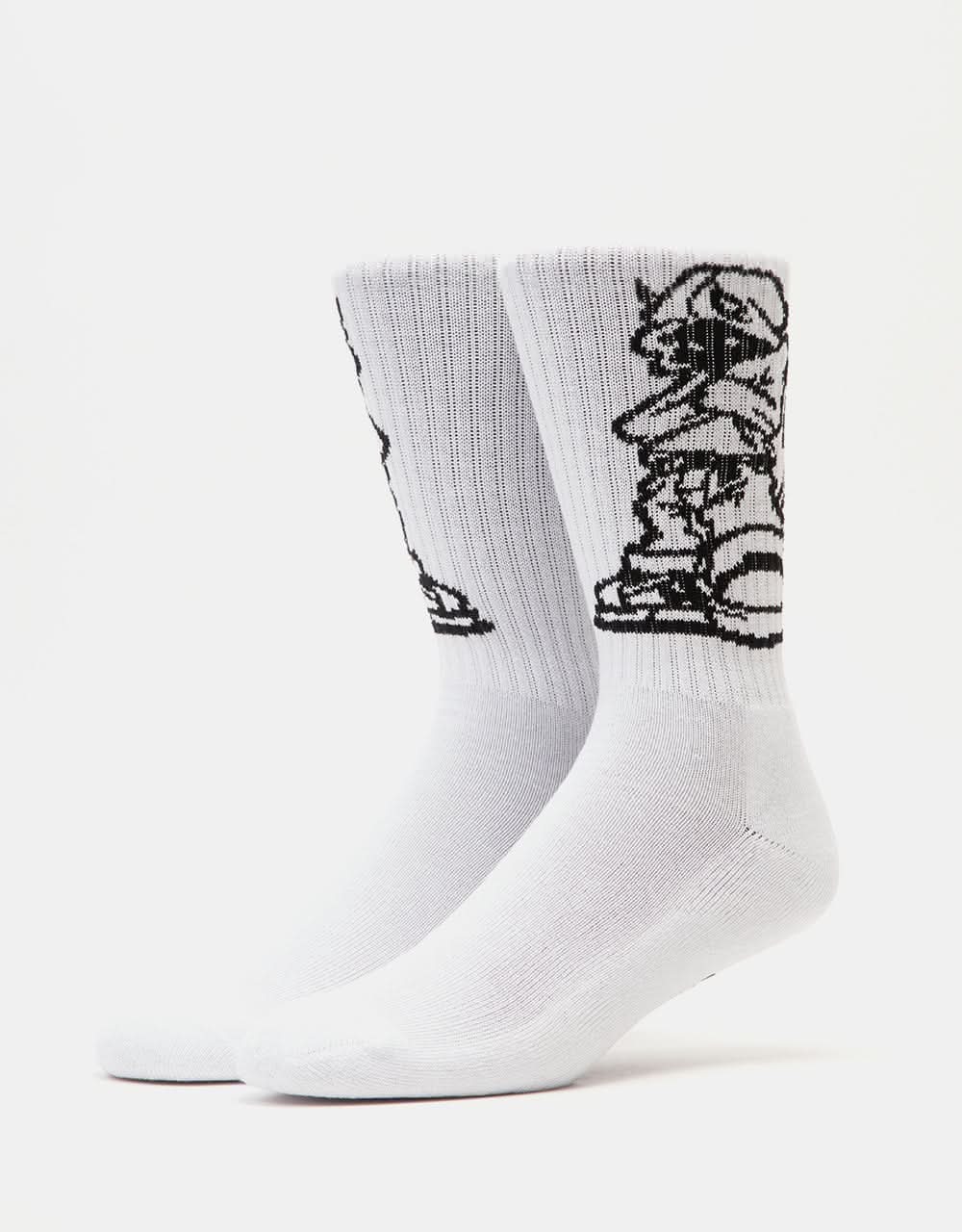 HUF Rave Crew Socks - White