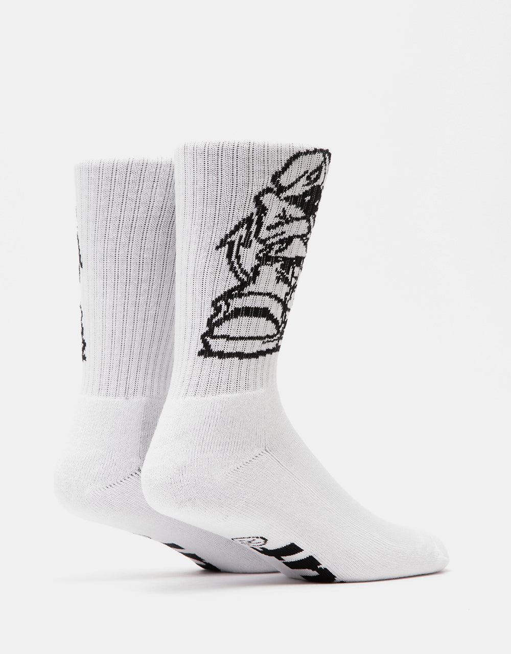 HUF Rave Crew Socks - White