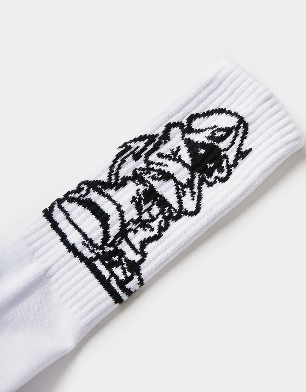 HUF Rave Crew Socks - White