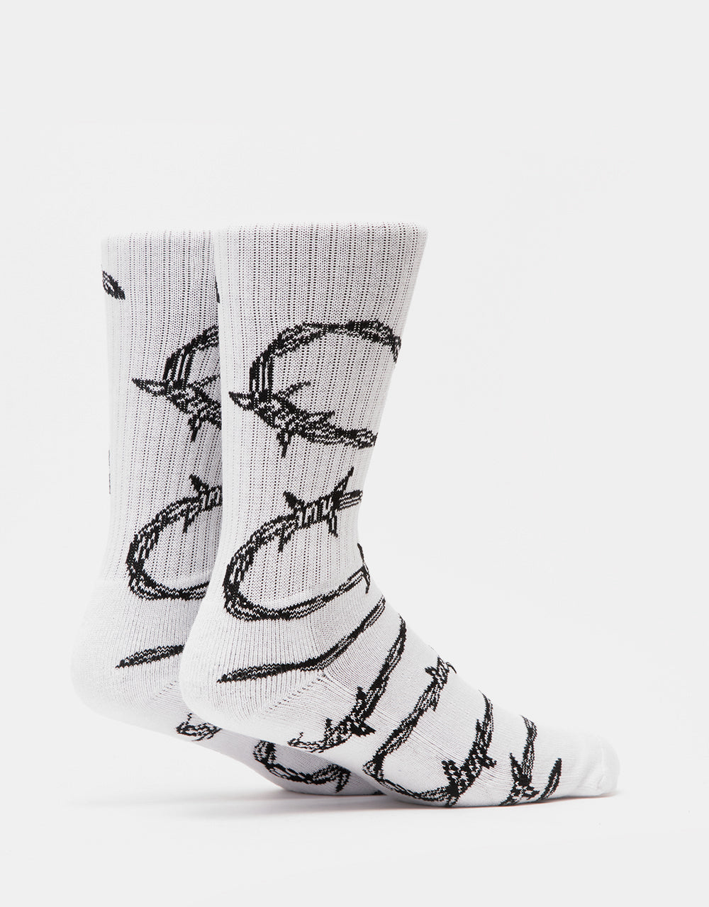 HUF Barbed Wire Crew Socks - White