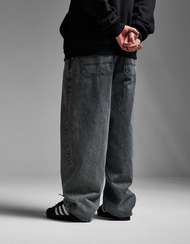 Route One Super Baggy Denim Jeans - Slate Grey