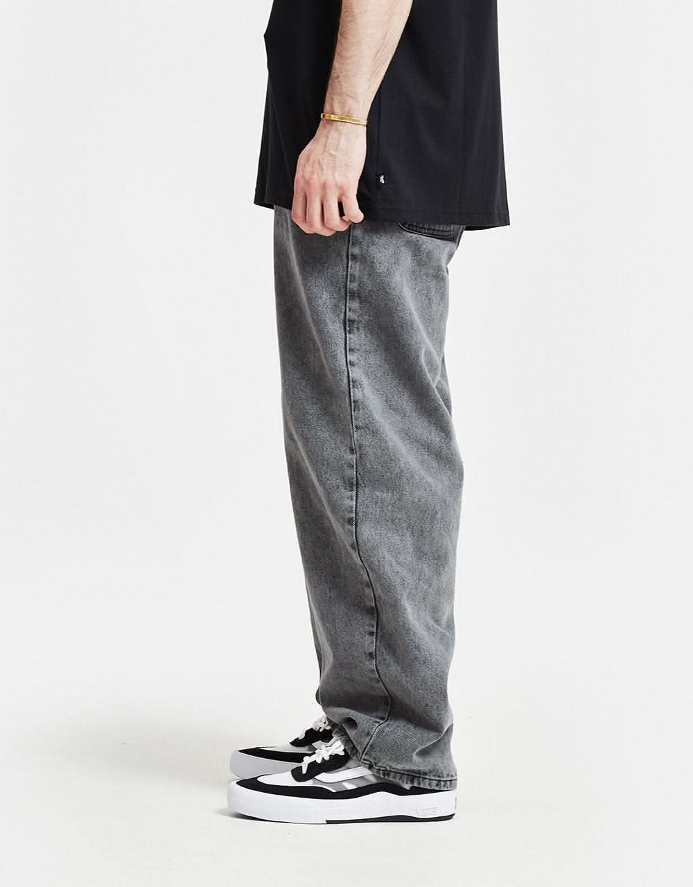 Route One Super Baggy Denim Jeans - Slate Grey