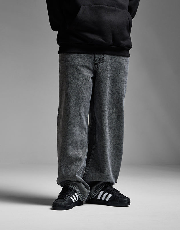 Route One Super Baggy Denim Jeans - Slate Grey