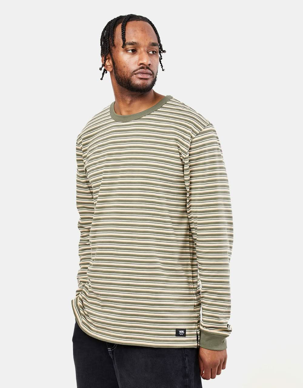 Vans Awbrey II L/S Striped T-Shirt - Grape Leaf/Taos Taupe