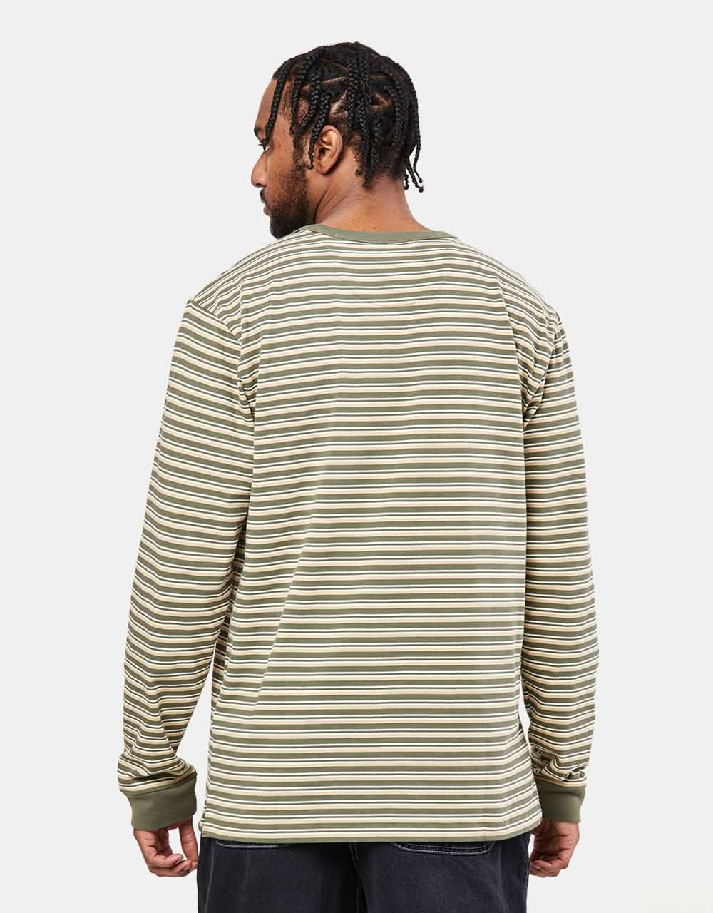 Vans Awbrey II L/S Striped T-Shirt - Grape Leaf/Taos Taupe