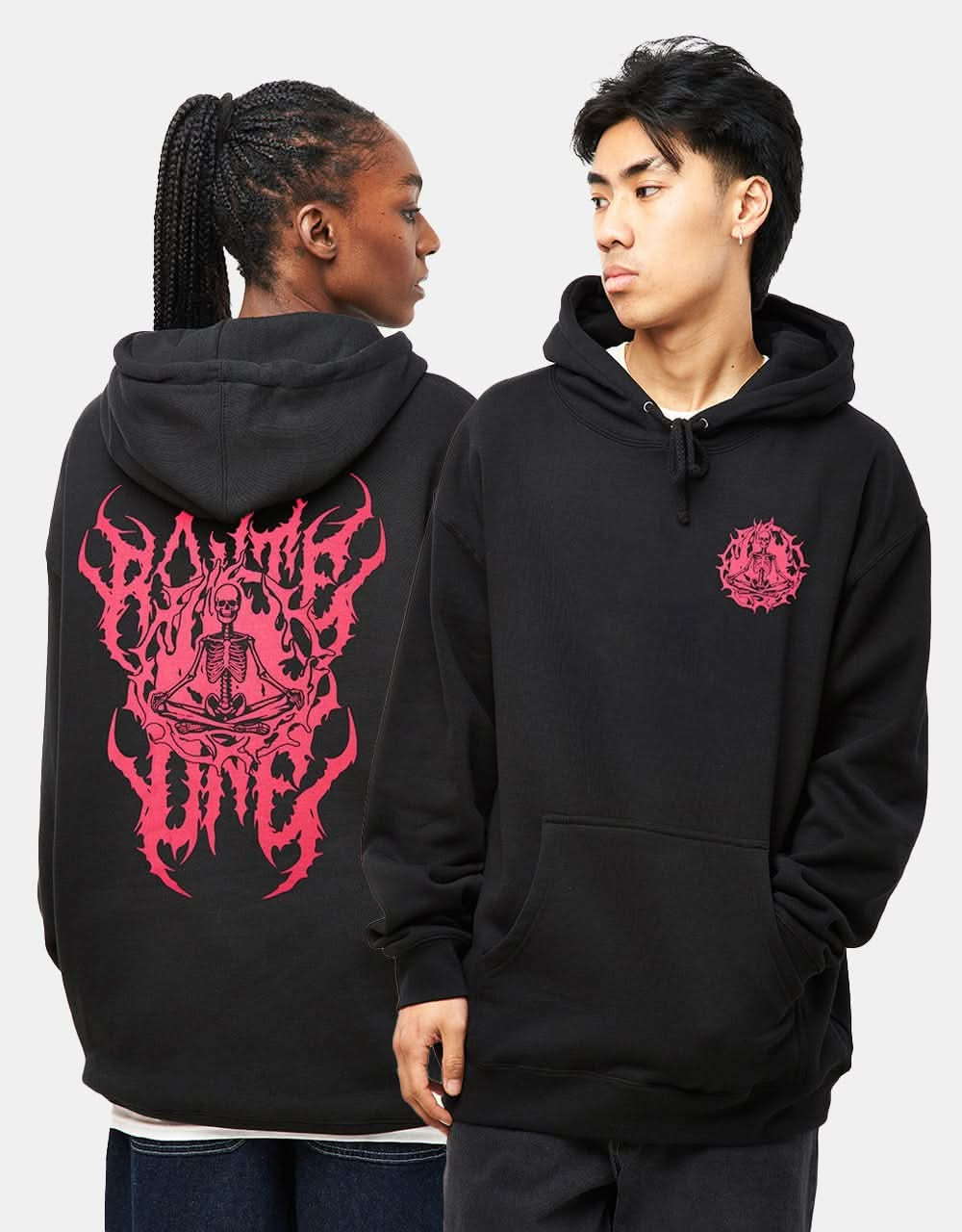 Route One Inner Peace Pullover Hoodie - Deep Black