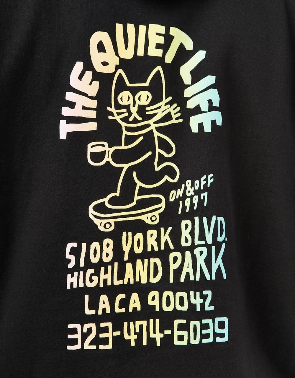 The Quiet Life Skating Cat Pullover Hoodie - Black