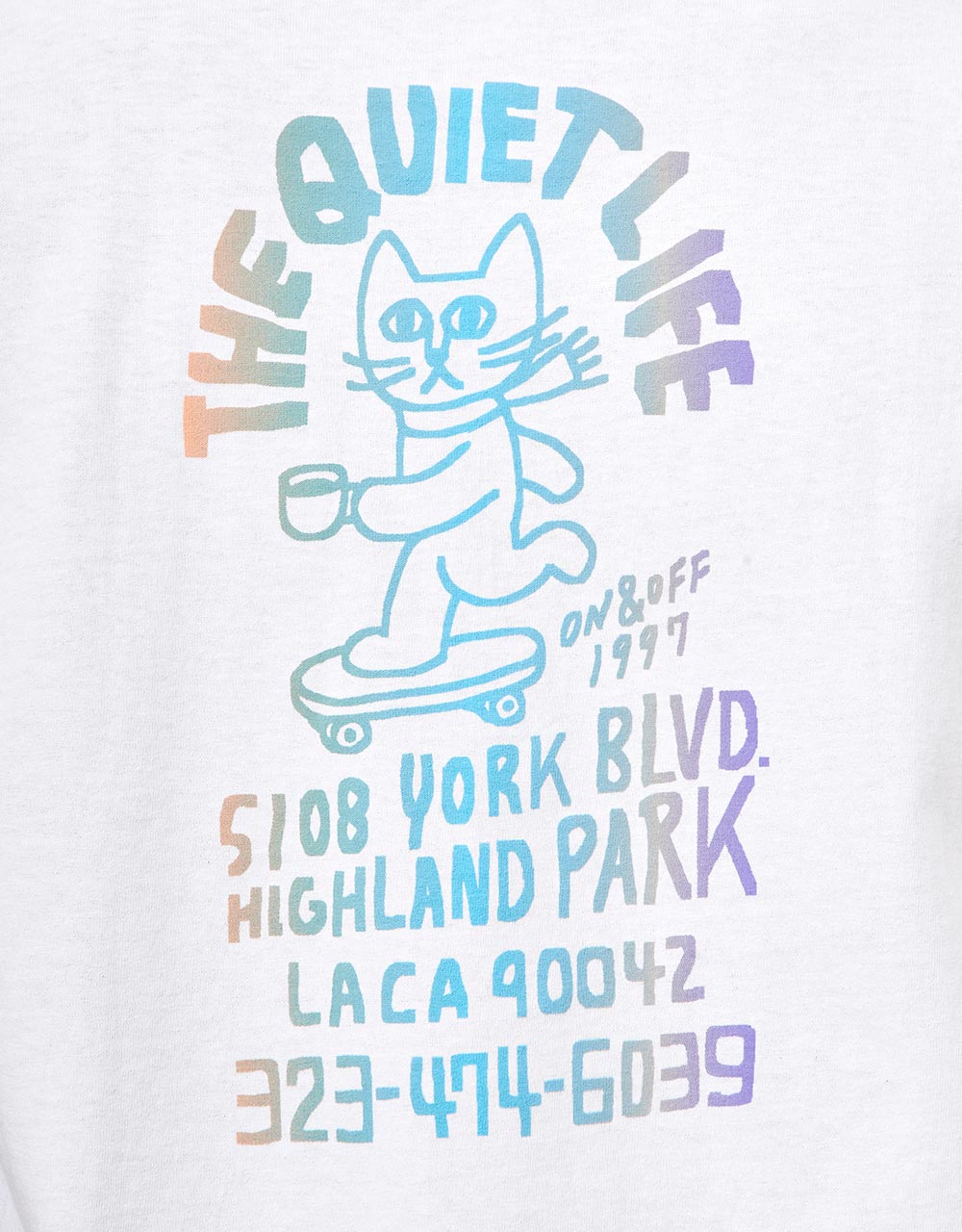 The Quiet Life Skating Cat T-Shirt - White