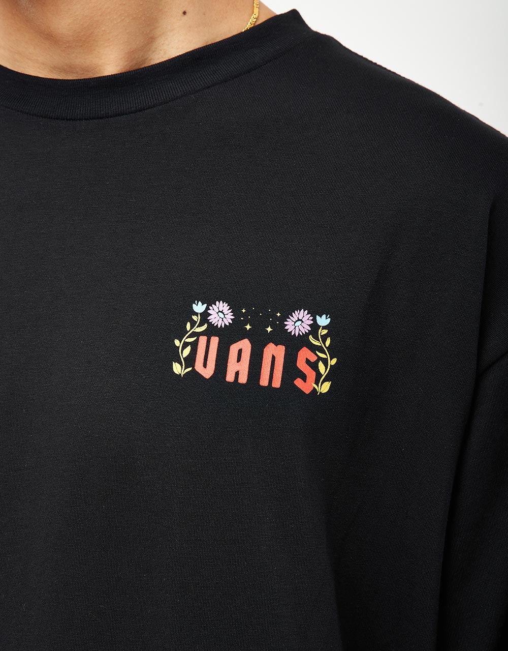 Vans Flaming Flowers L/S T-Shirt - Black