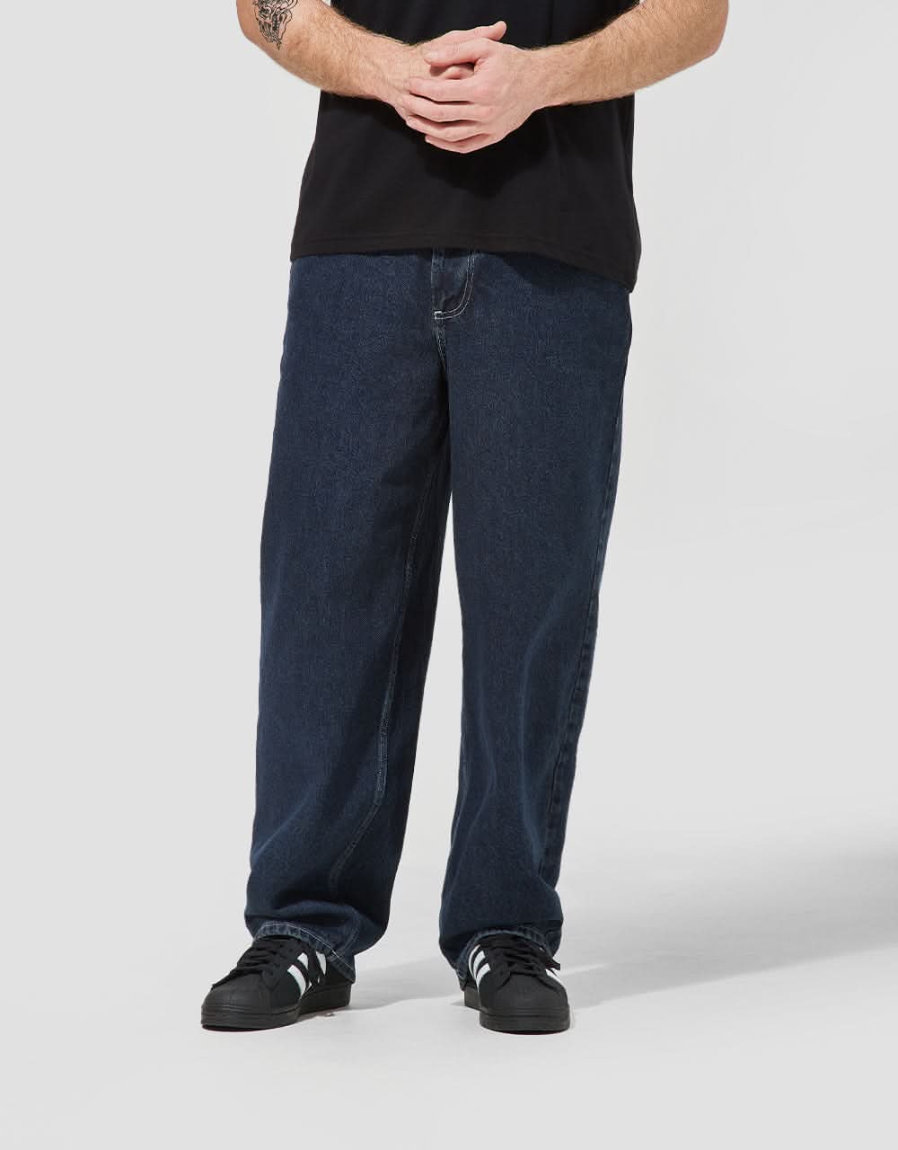 Route One Super Baggy Denim Jeans Dark Wash