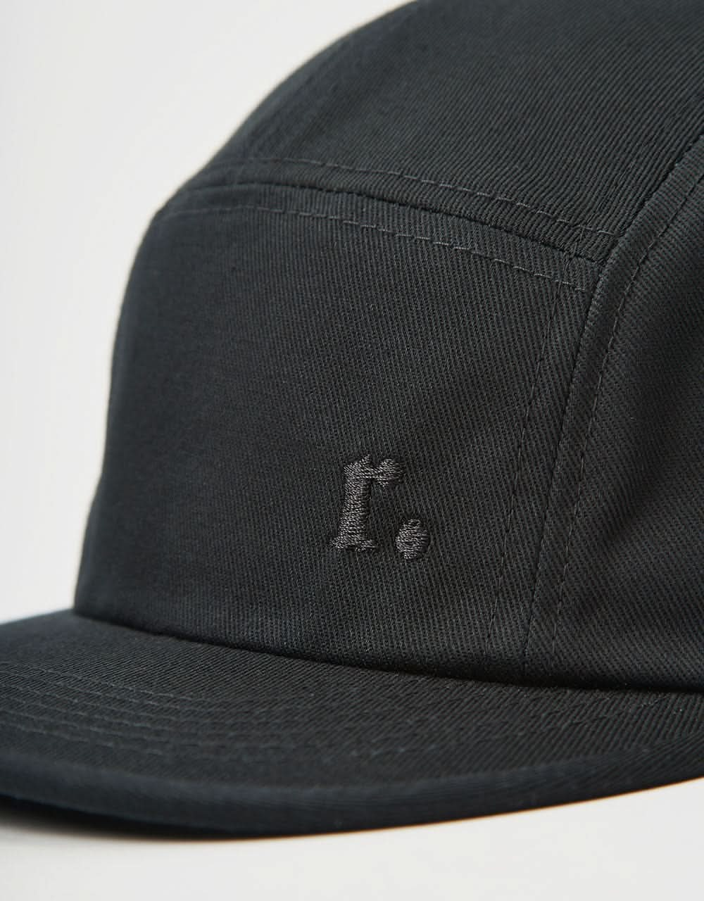 Route One R. Logo 5 Panel Cap - Black