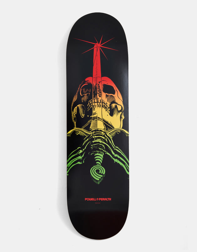 Powell Peralta Skull & Sword Rasta Fade Skateboard Deck - 9"