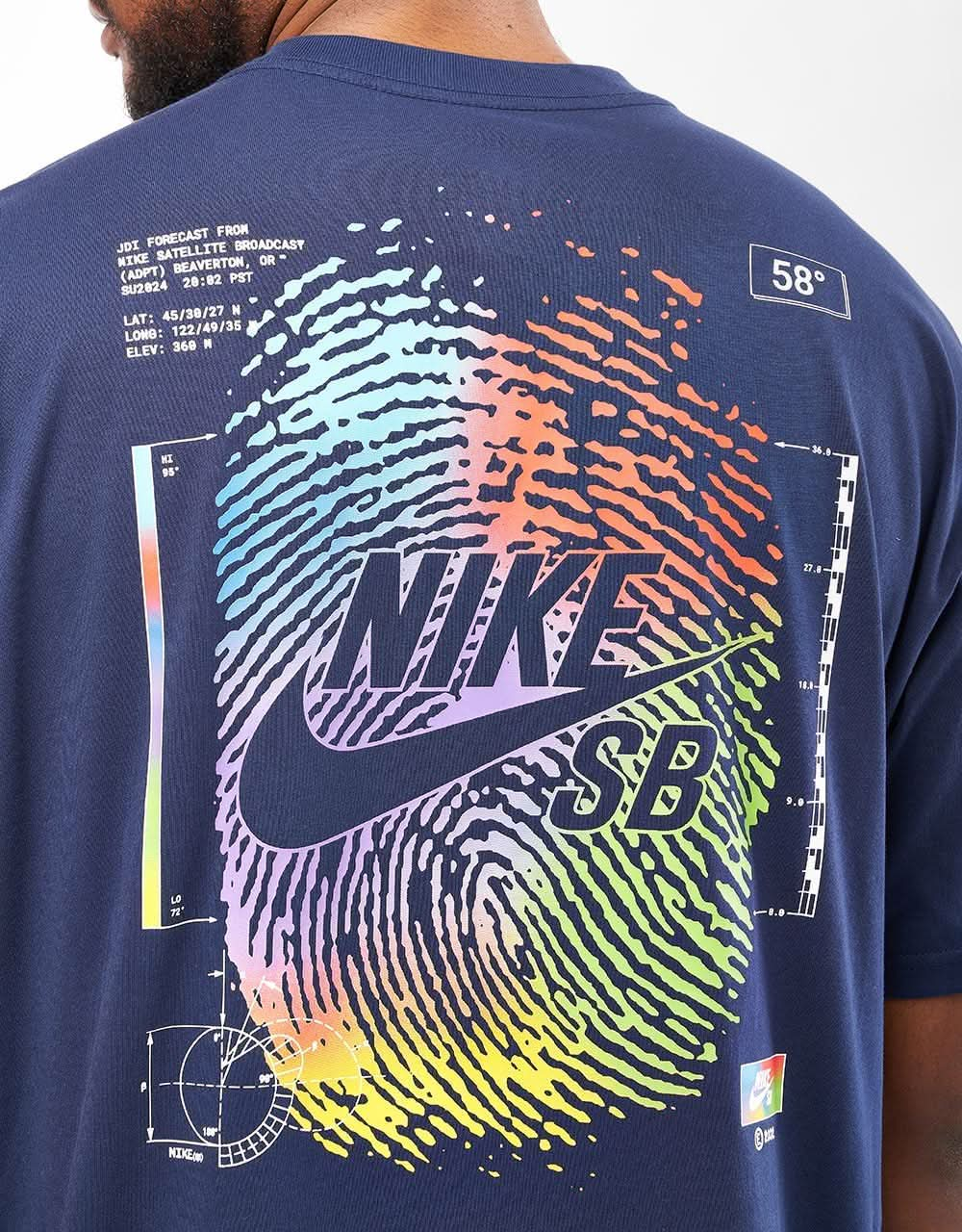 Nike SB Thumbprint T-Shirt - Midnight Navy