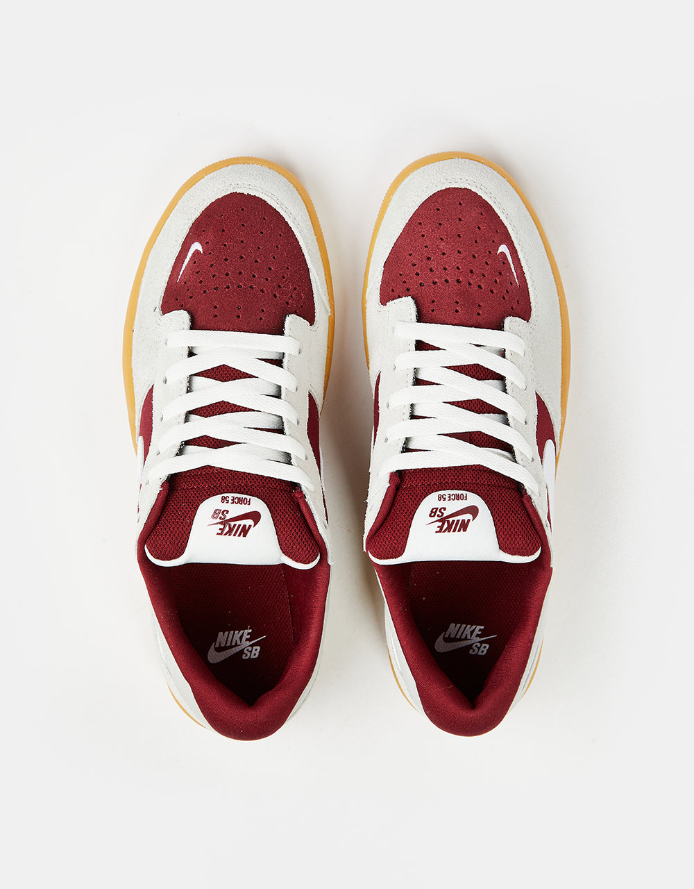 Nike SB Force 58 Skate Shoes - Team Red/White-Summit White-Gum Lt Brown