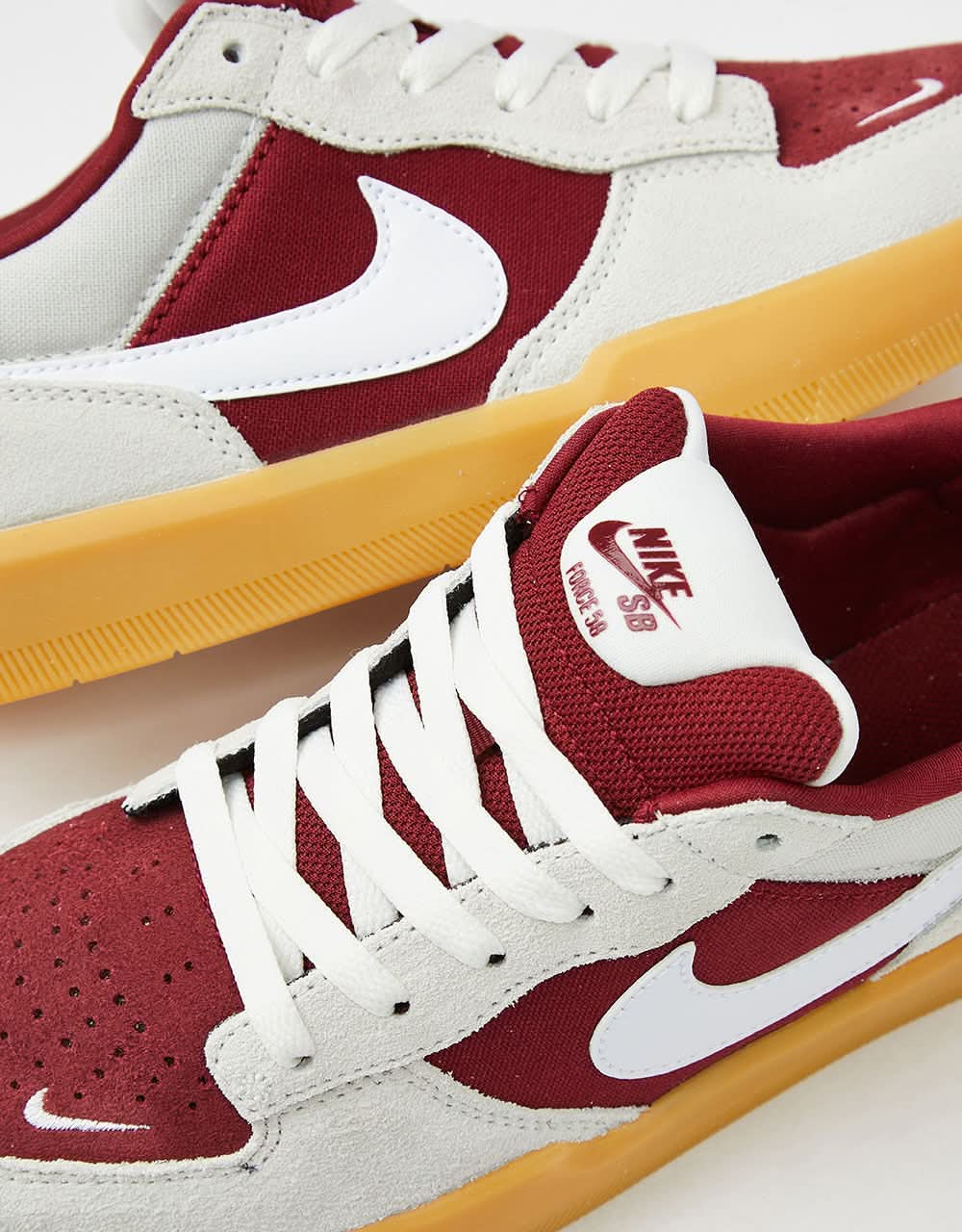 Nike SB Force 58 Skate Shoes - Team Red/White-Summit White-Gum Lt Brown