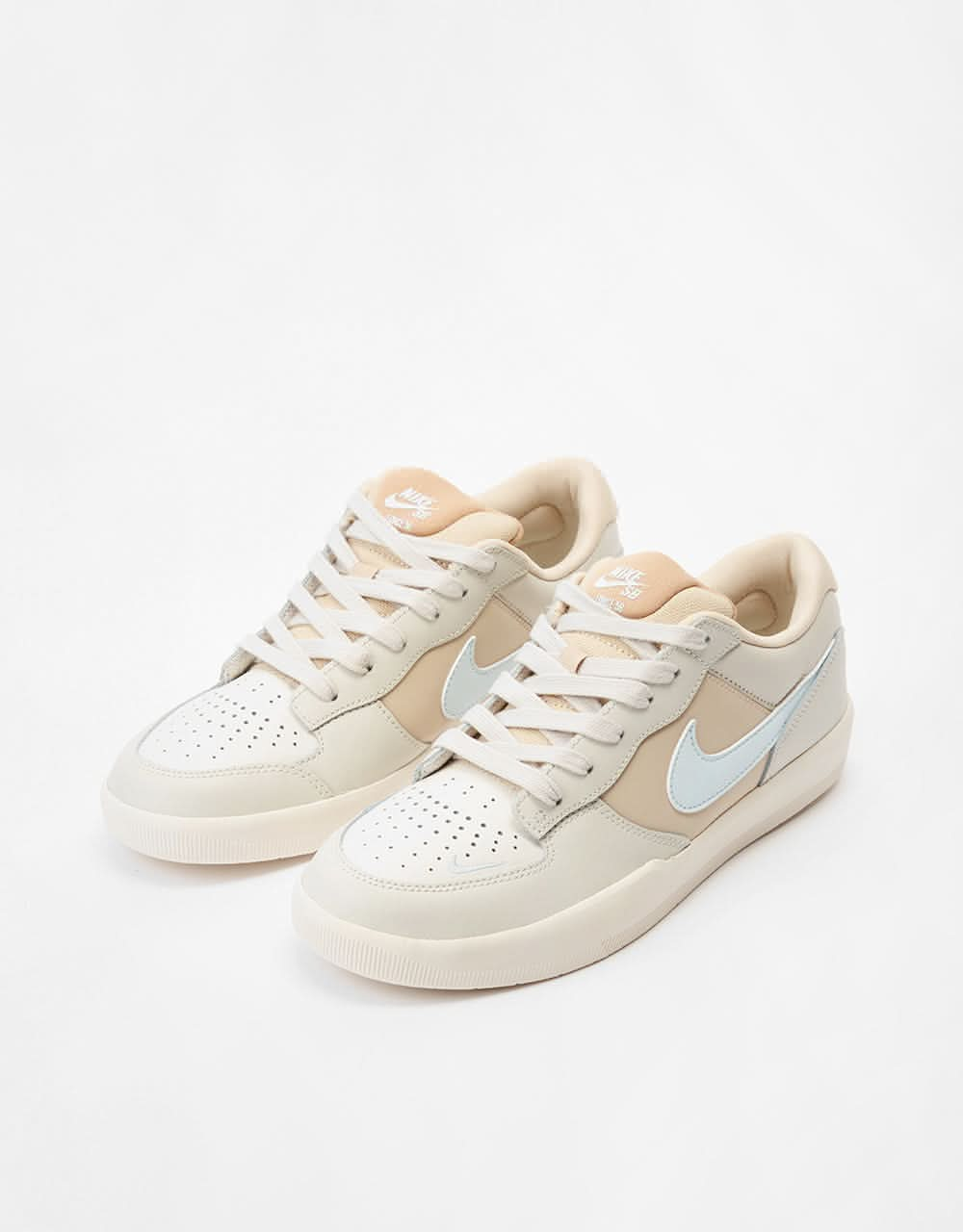 Nike SB Force 58 Premium Leather Skate Shoes - Lt Bone/Glacier Blue-Sanddrift-Hemp-Phantom