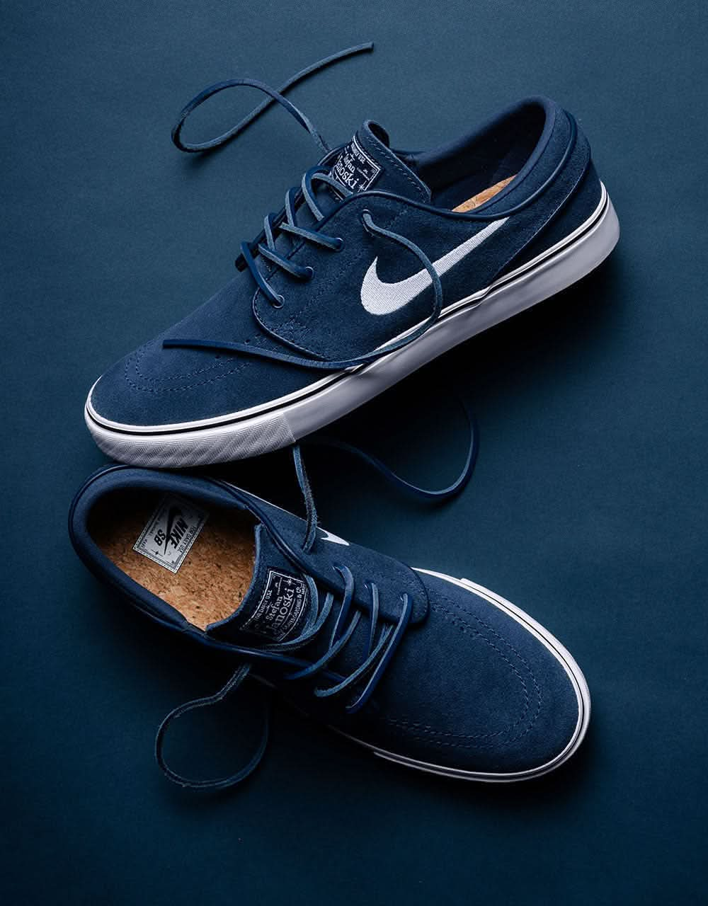 Nike SB Zoom Janoski OG+ Skate Shoes - Navy/White-Navy-White-Gum Lt Brown