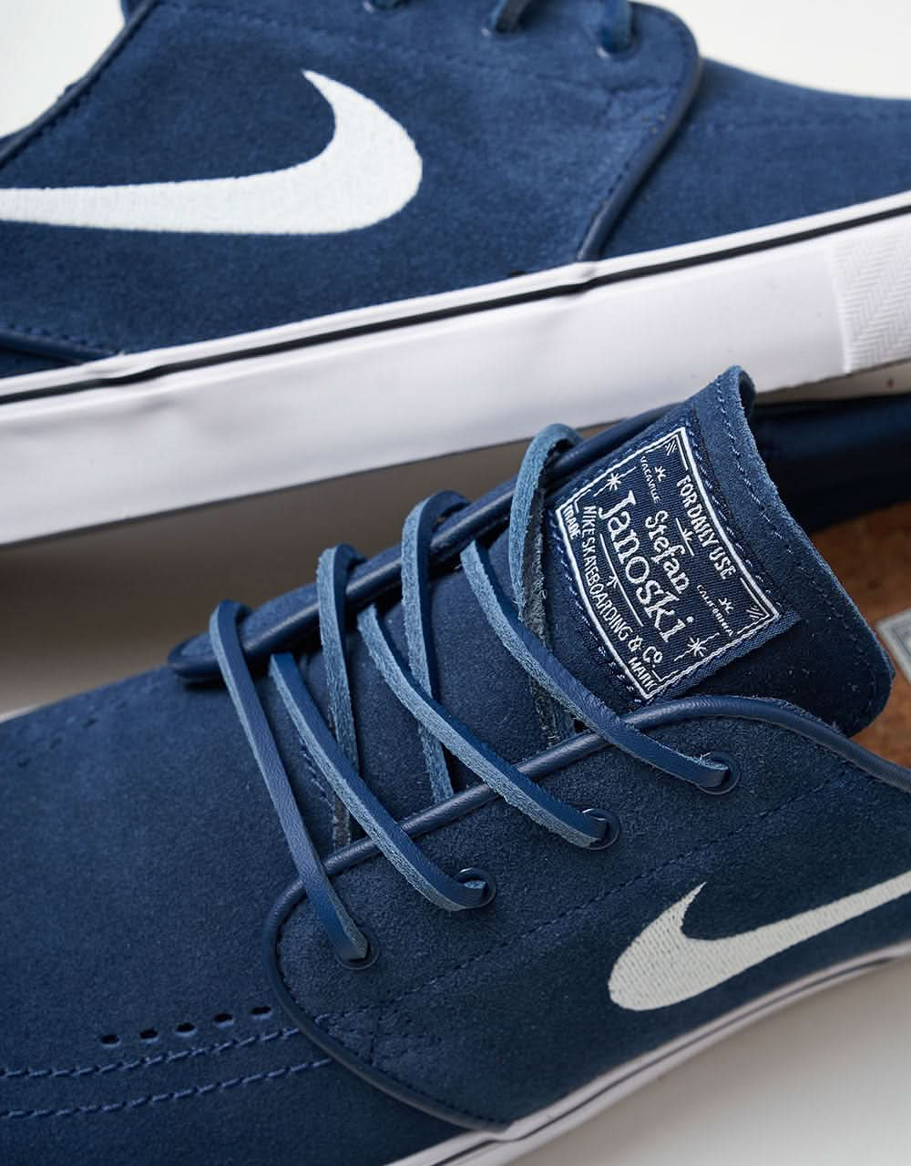 Nike SB Zoom Janoski OG+ Skate Shoes - Navy/White-Navy-White-Gum Lt Brown