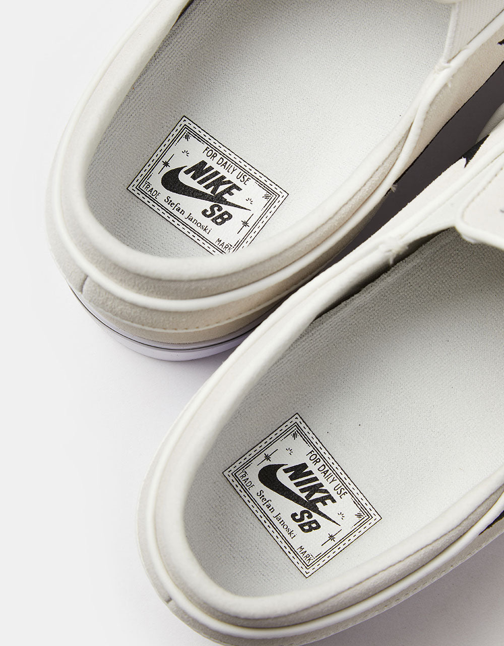 Nike SB Janoski+ Slip Skate Shoes - Summit White/Black-Summit White-White-Gum Lt Brown