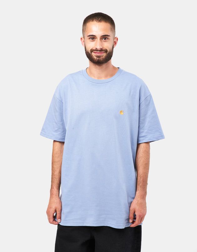 Carhartt WIP S/S Chase T-Shirt - Charm Blue/Gold