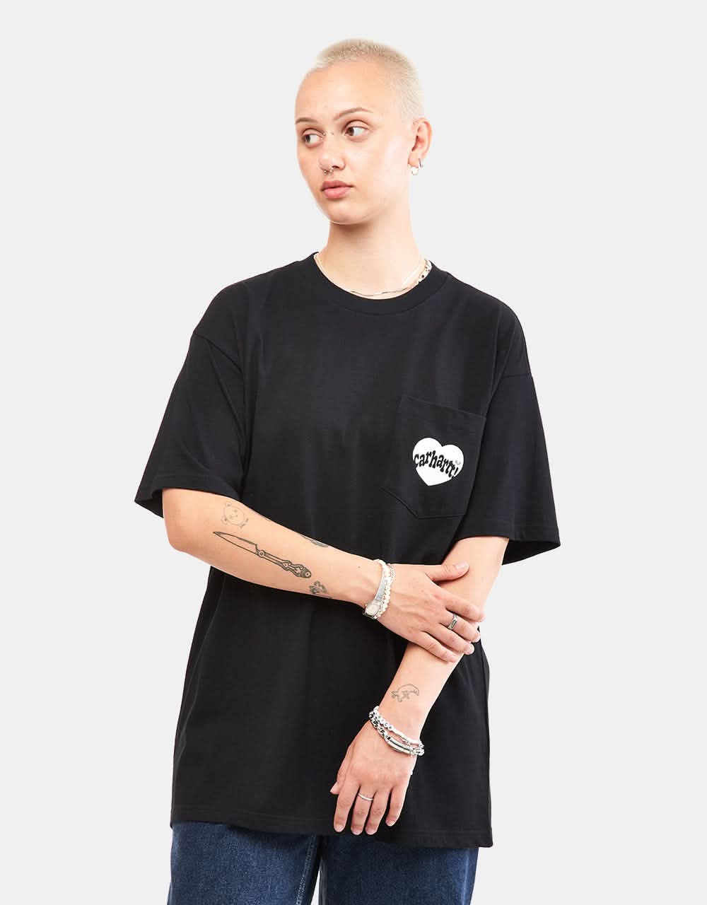 Carhartt WIP Short Amour Pocket T-Shirt - Black/White