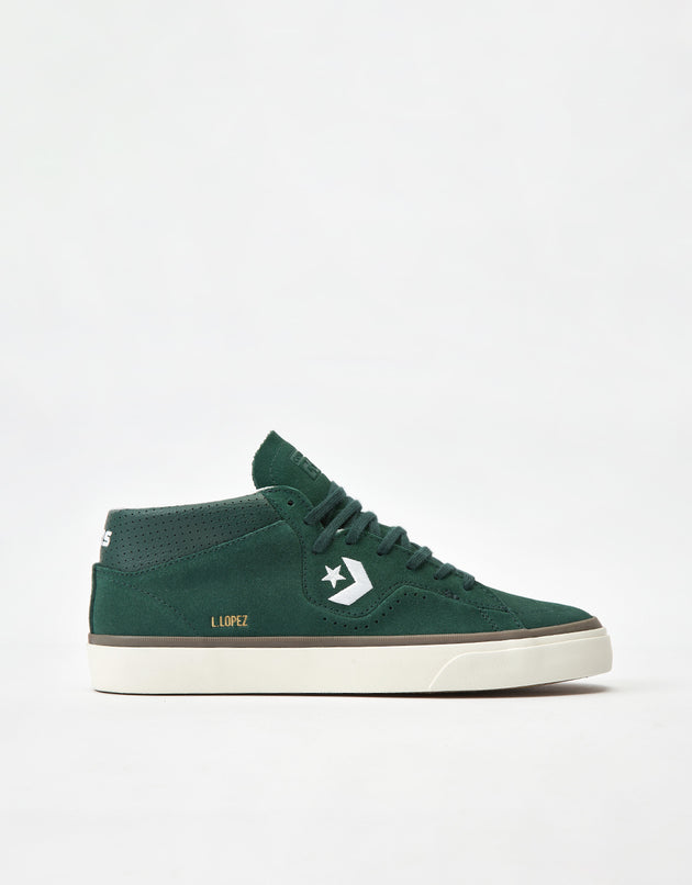 Converse Louie Lopez Pro Mid Skate Shoes - Deep Emerald/White/Egret